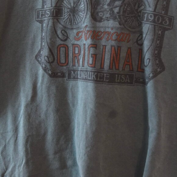 Harley Davidson Distressed CROPPED T-Shirt XXL Biker Graphic Vintage Grunge - Picture 10 of 10
